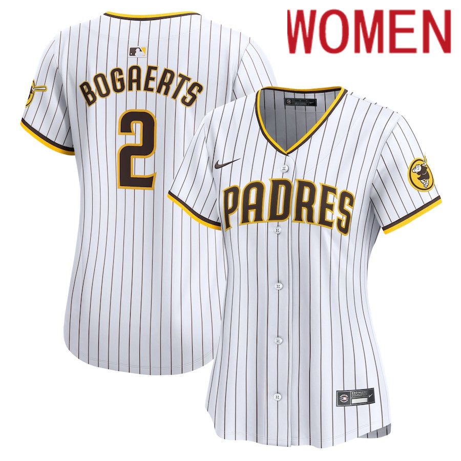 Women San Diego Padres 2 Xander Bogaerts Nike White Home Limited Player MLB Jersey